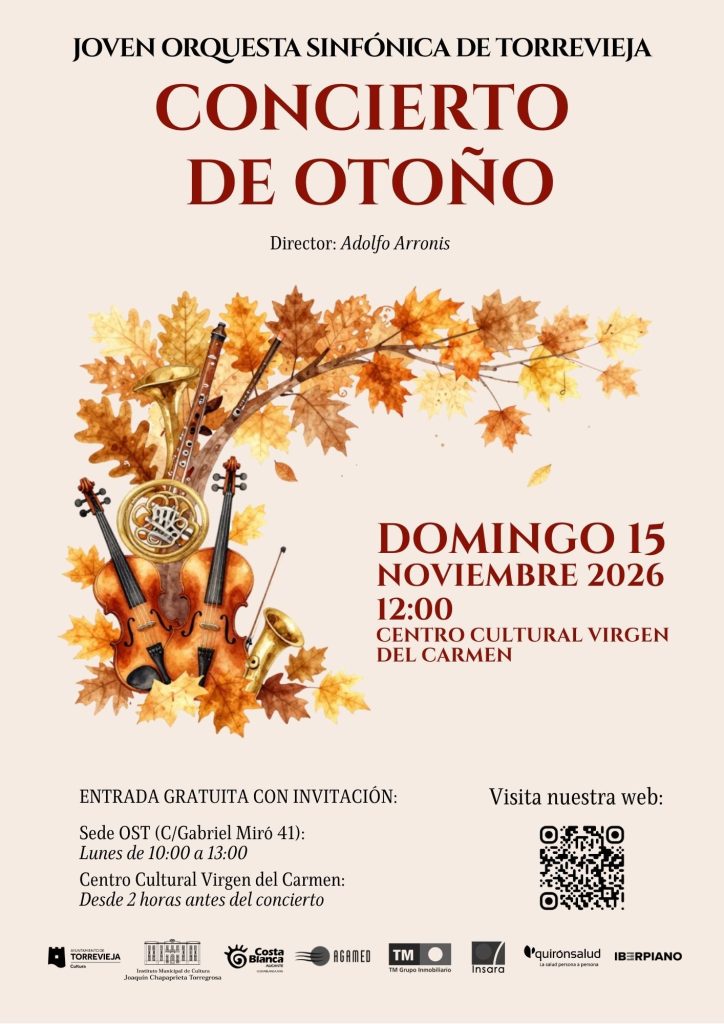Cartel del concierto «Concierto de Otoño de la JOST» de la Orquesta Sinfónica de Torrevieja, 15 de noviembre de 2026